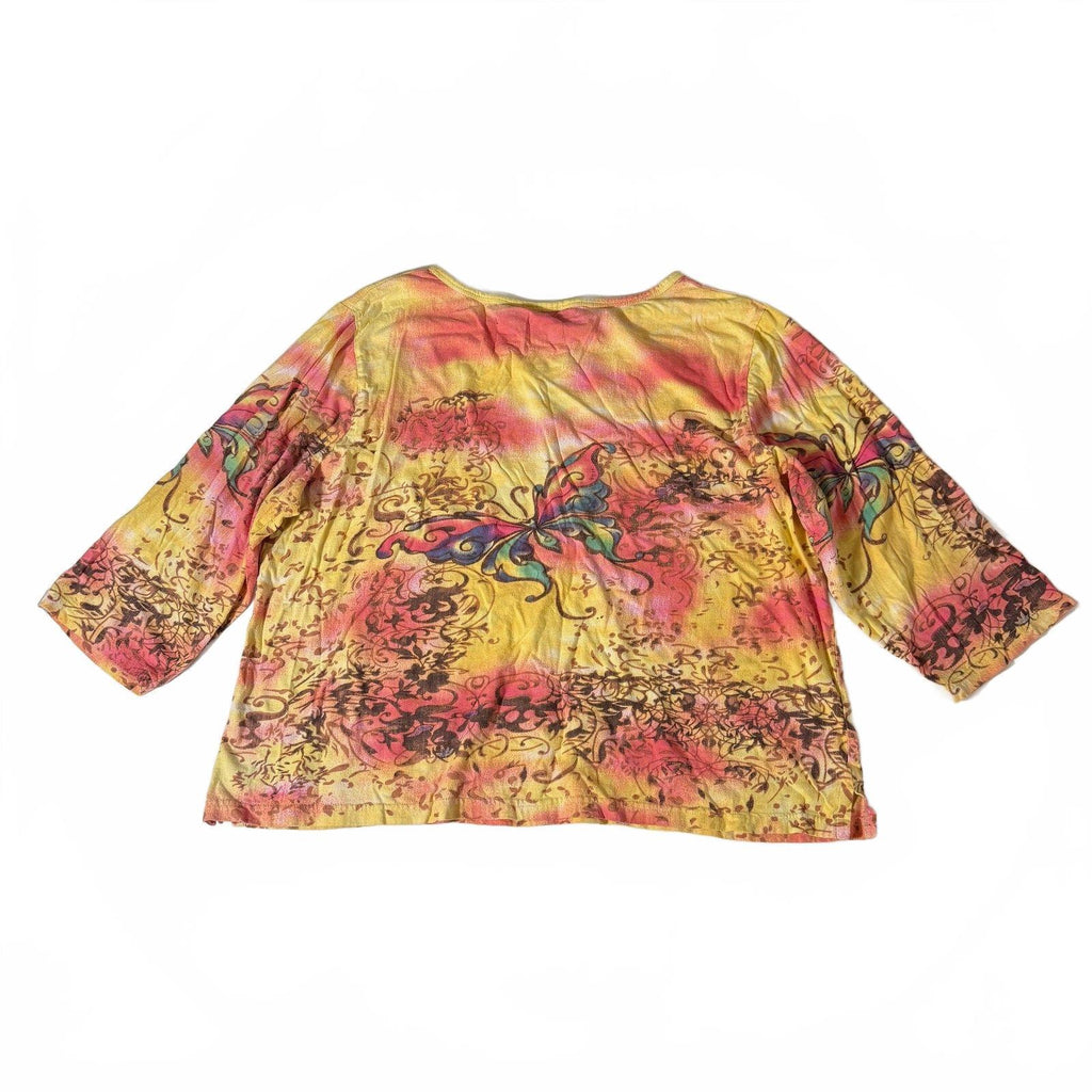 BFA Classics Vintage 1990s Y2K Butterfly T-Shirt 100% Cotton Rhinestone Blingy