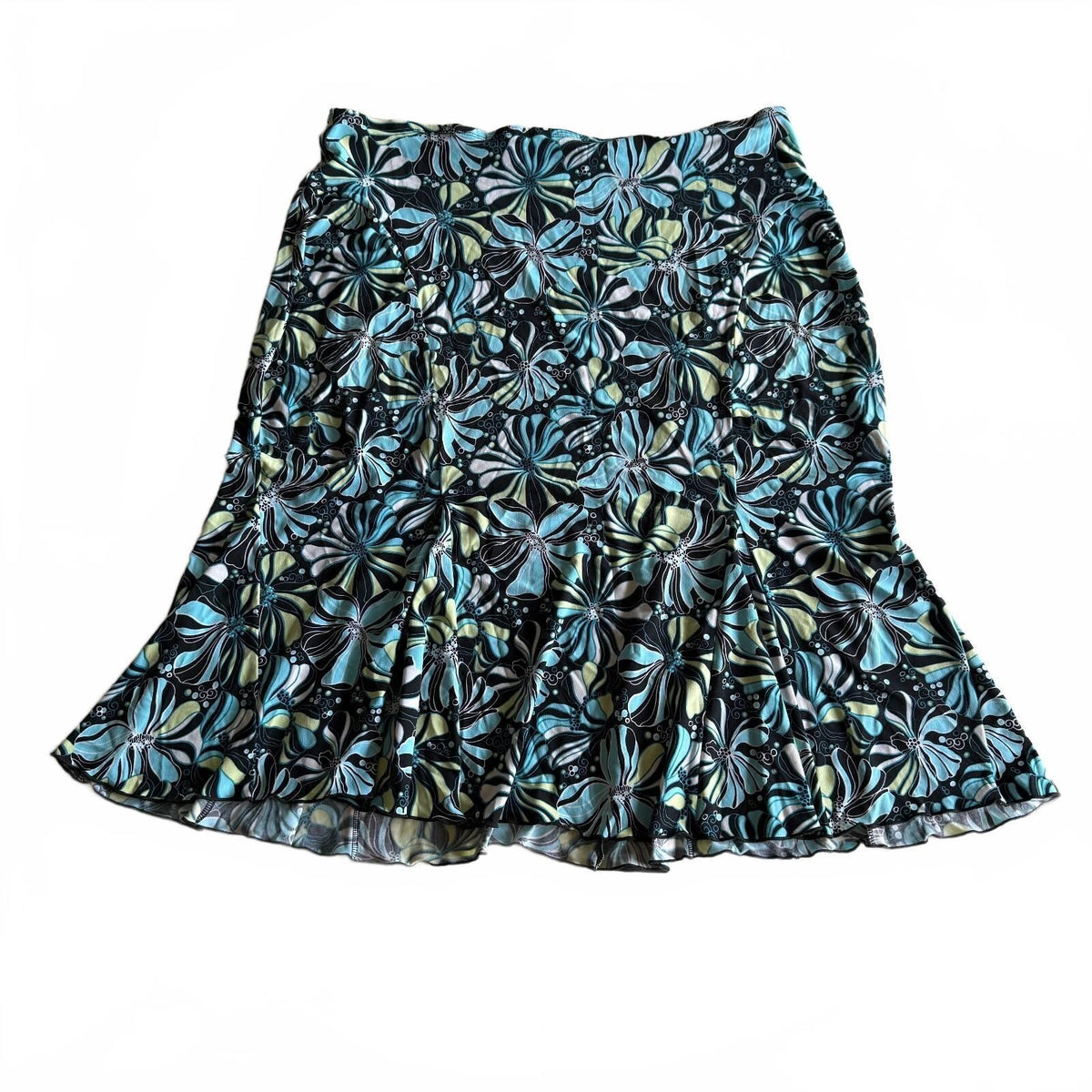 Vintage Susan Lawrence Blue Floral Midi Skirt Y2K Fairycore Whimsigoth 90s