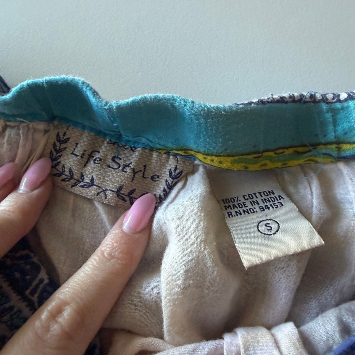 Life Style Sz Small Turquoise Whimsical Tiered Boho Mini Skirt Cottagecore Fairy