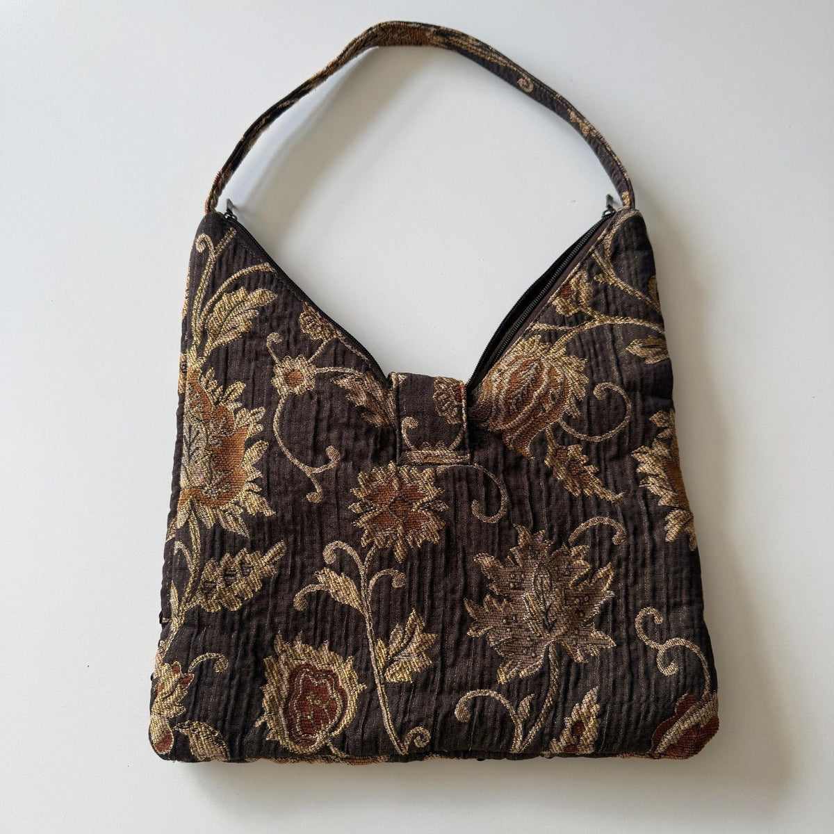 Whimsical 90's Inspired Tapestry Sequin Beaded Jeweled Buckle Boho Shoulder Bag