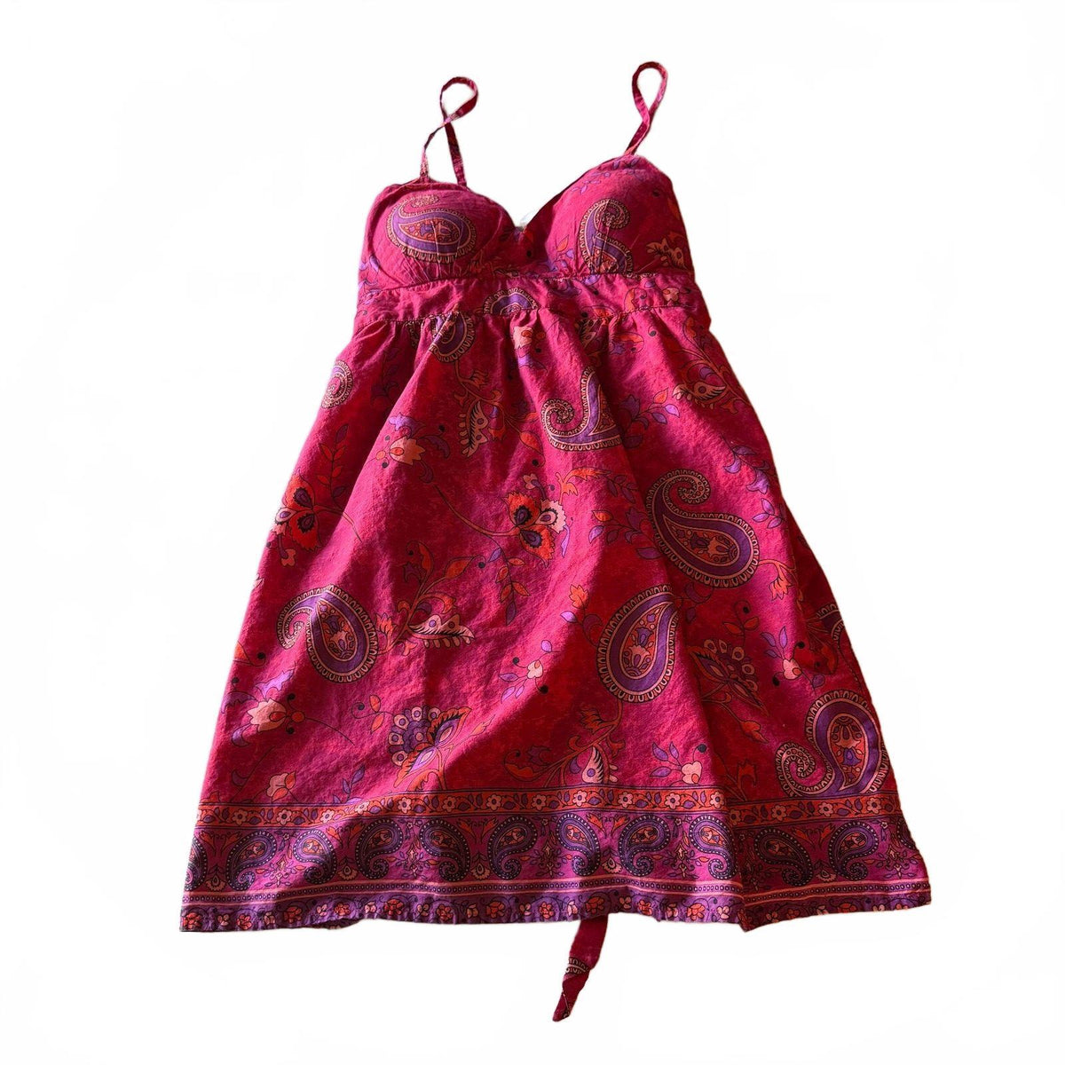 thriftalina No Boundaries Y2K Early 2000s Fairycore Paisley Sundress Boho Cottagecore Sz L