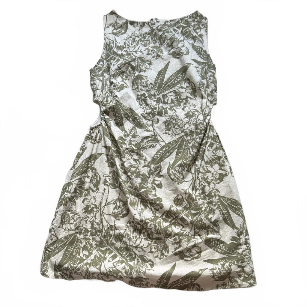 thriftalina Abercrombie & Fitch Women's Sleeveless Floral Print Mini Dress Cotton Ruched