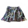Studio West Tiered Mini Skirt Abstract Print Boho Festival Y2K Whimsigoth Fairy