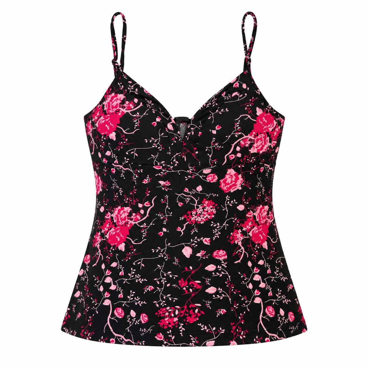 Tart Intimates black and pink floral camisole front view
